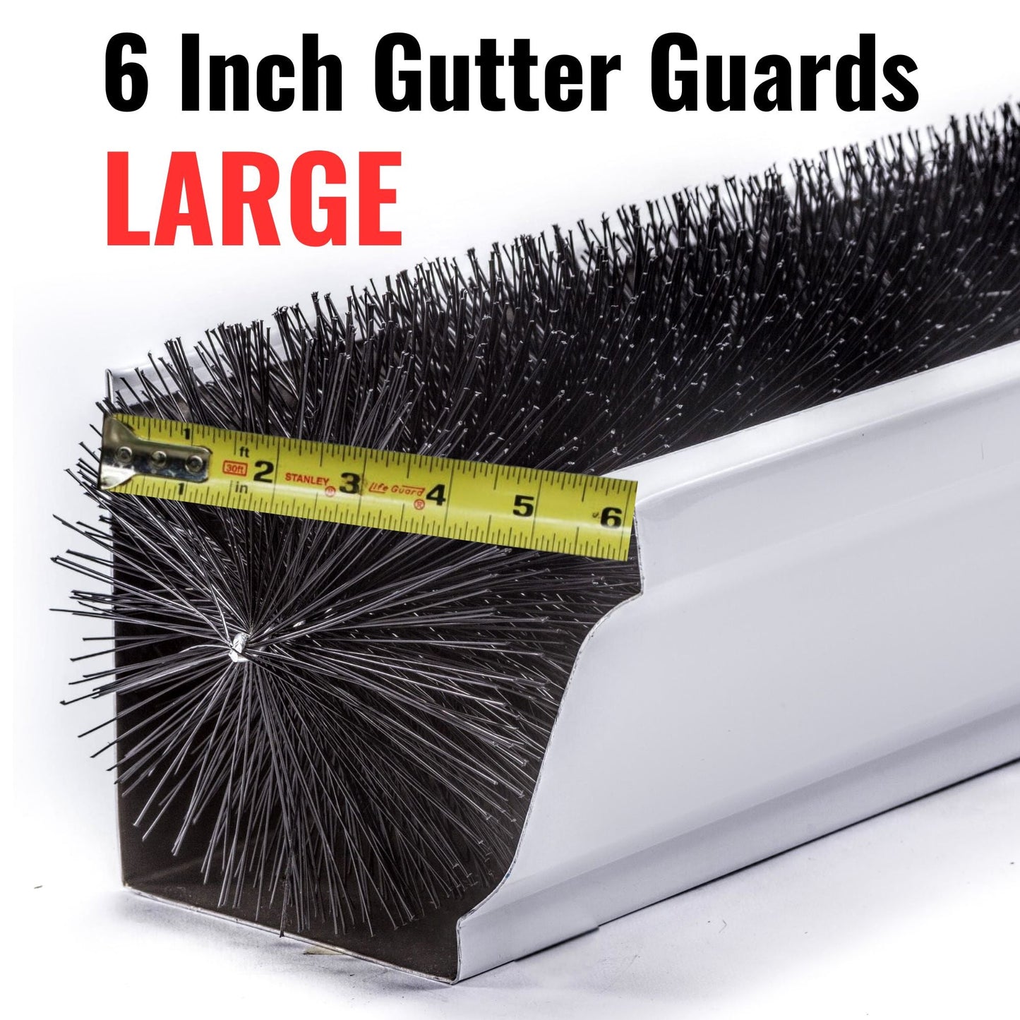6 Inch Gutter Guards – Oversize Brush Gutter Guard (5.25" Dia)
