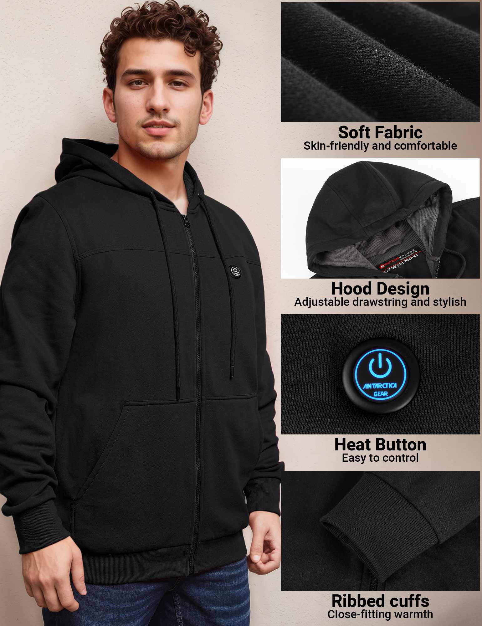 ANTARCTICA GEAR Heated Hoodie Sweater for Men