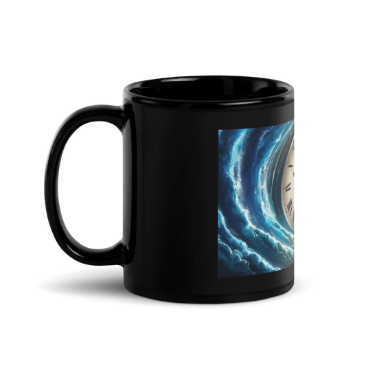 TIME TRAVEL black Glossy Mug TM|mugs