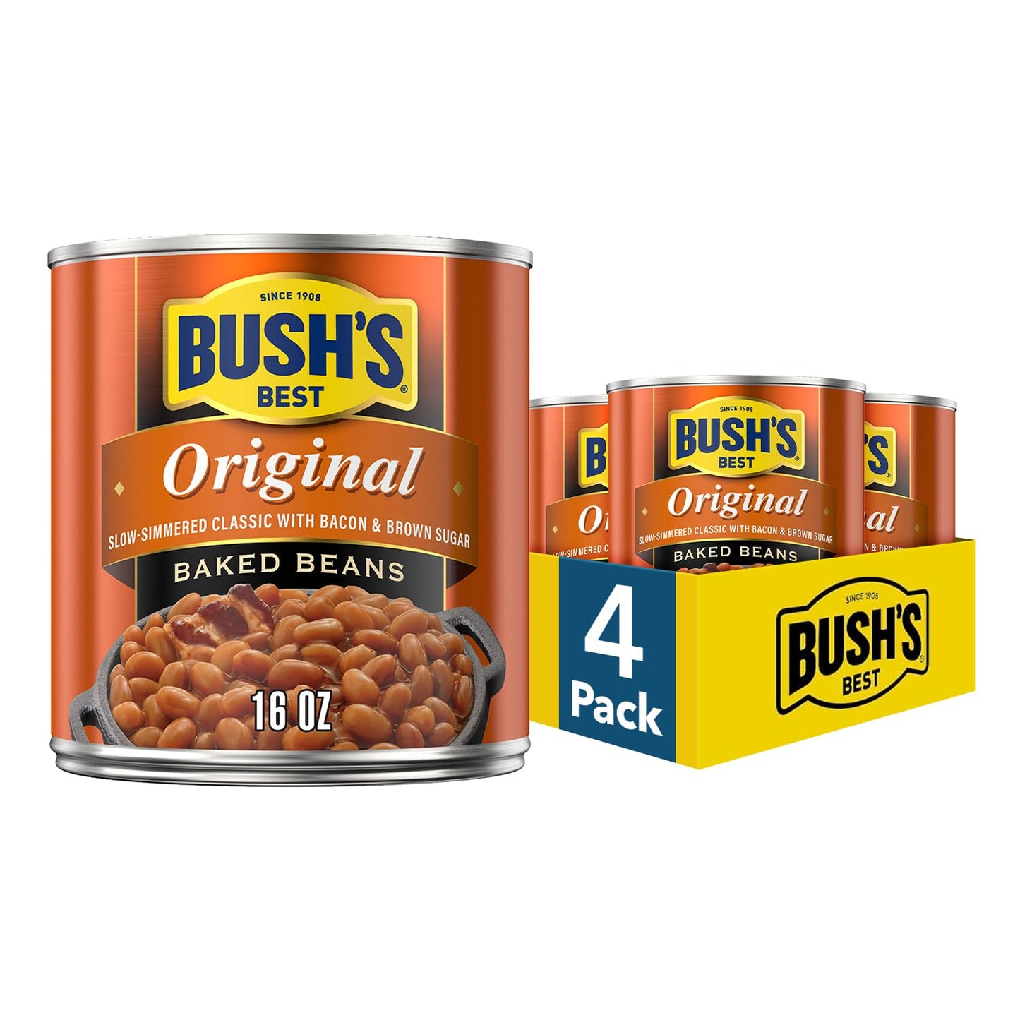 BUSH'S BEST 16 oz Canned Original Baked Beans