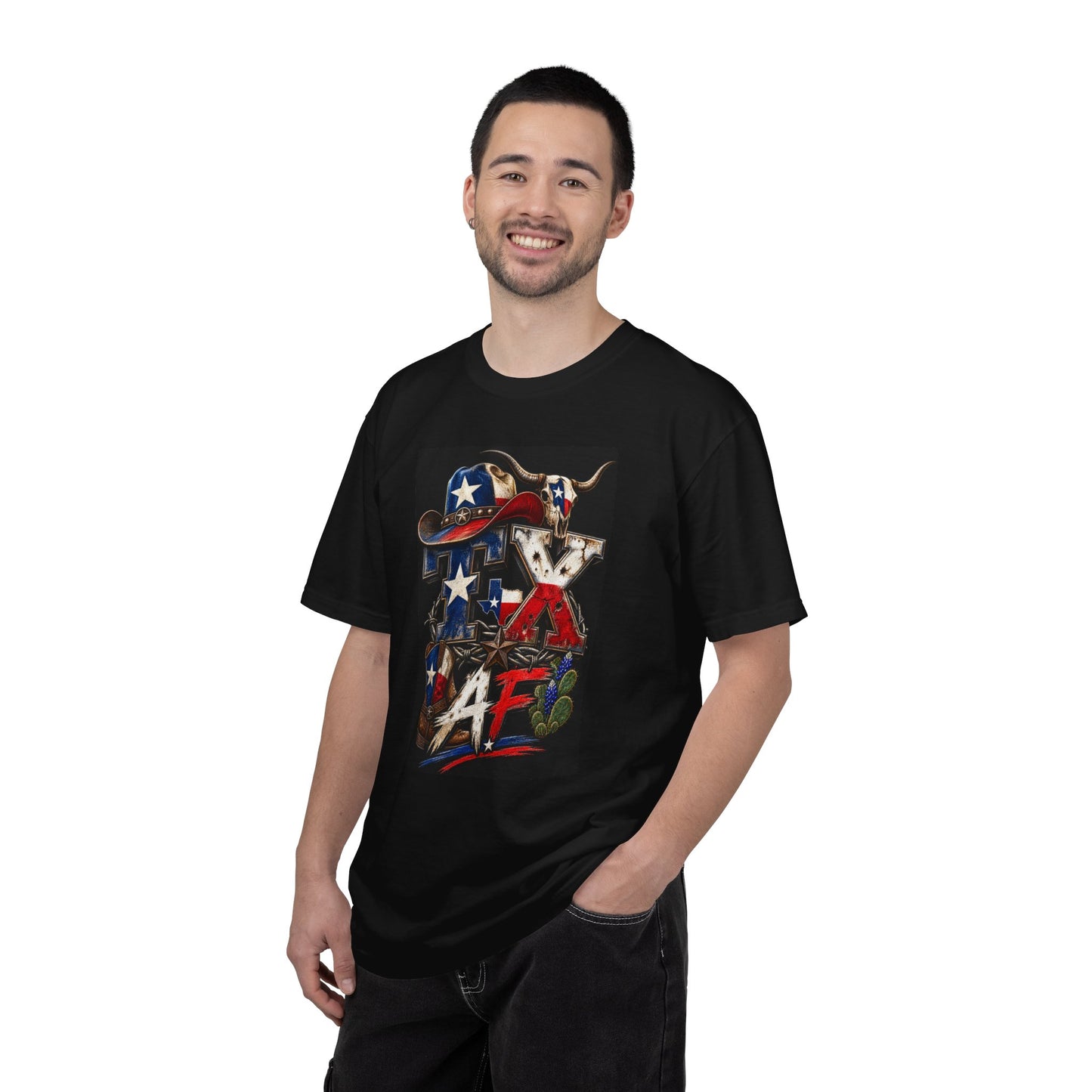 Graphic T-Shirt: Patriotic Cowboy 'TX AF' Tee for Everyday Comfort