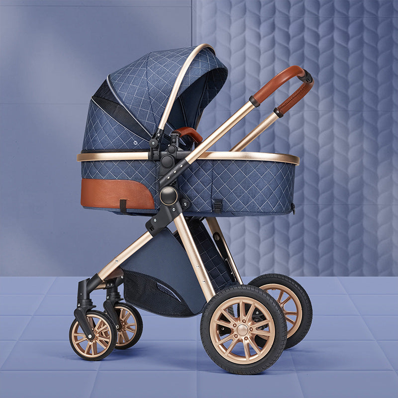 High landscape baby stroller that can sit or lie down lightweight folding