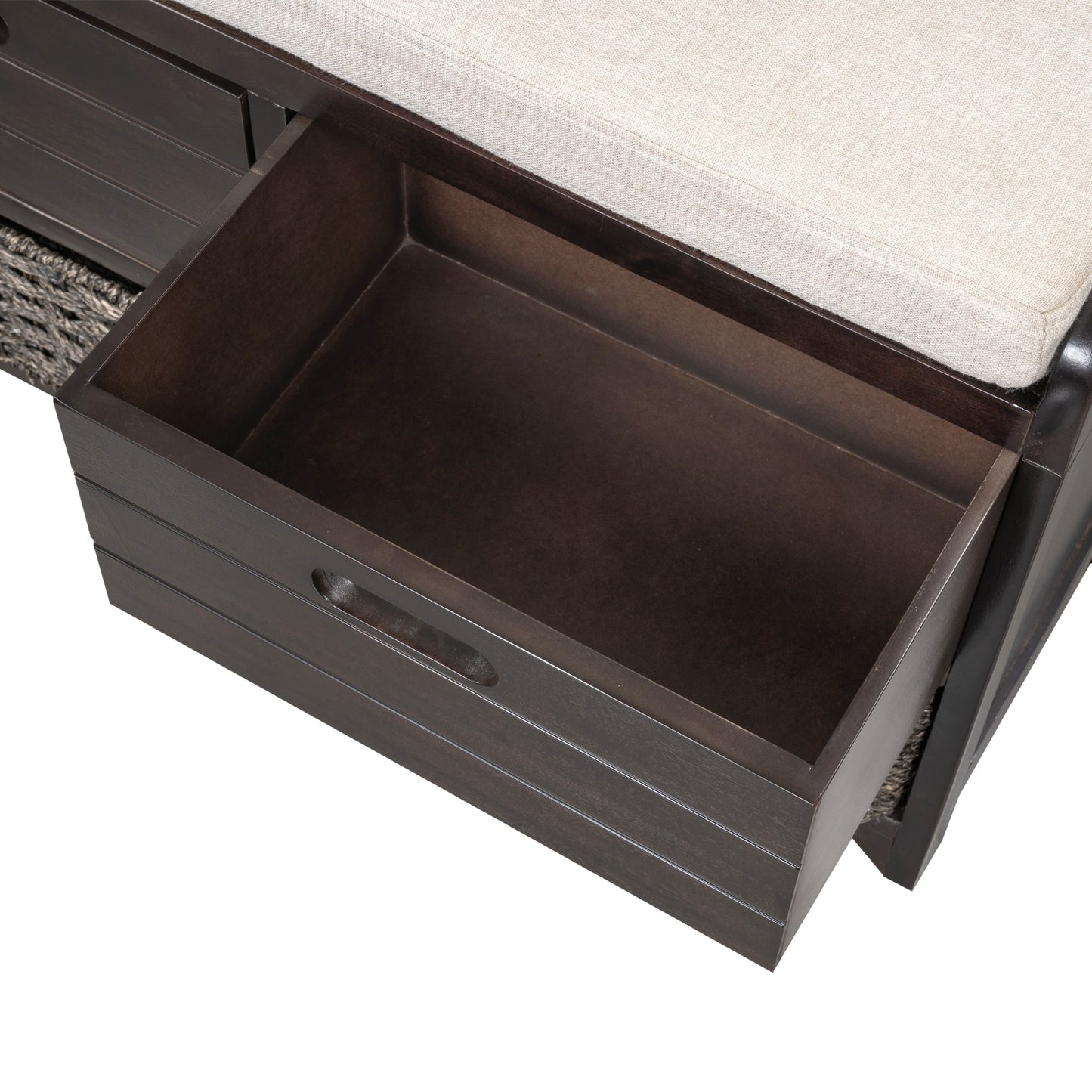 TREXM Storage Bench with Removable Basket and 2 Drawers