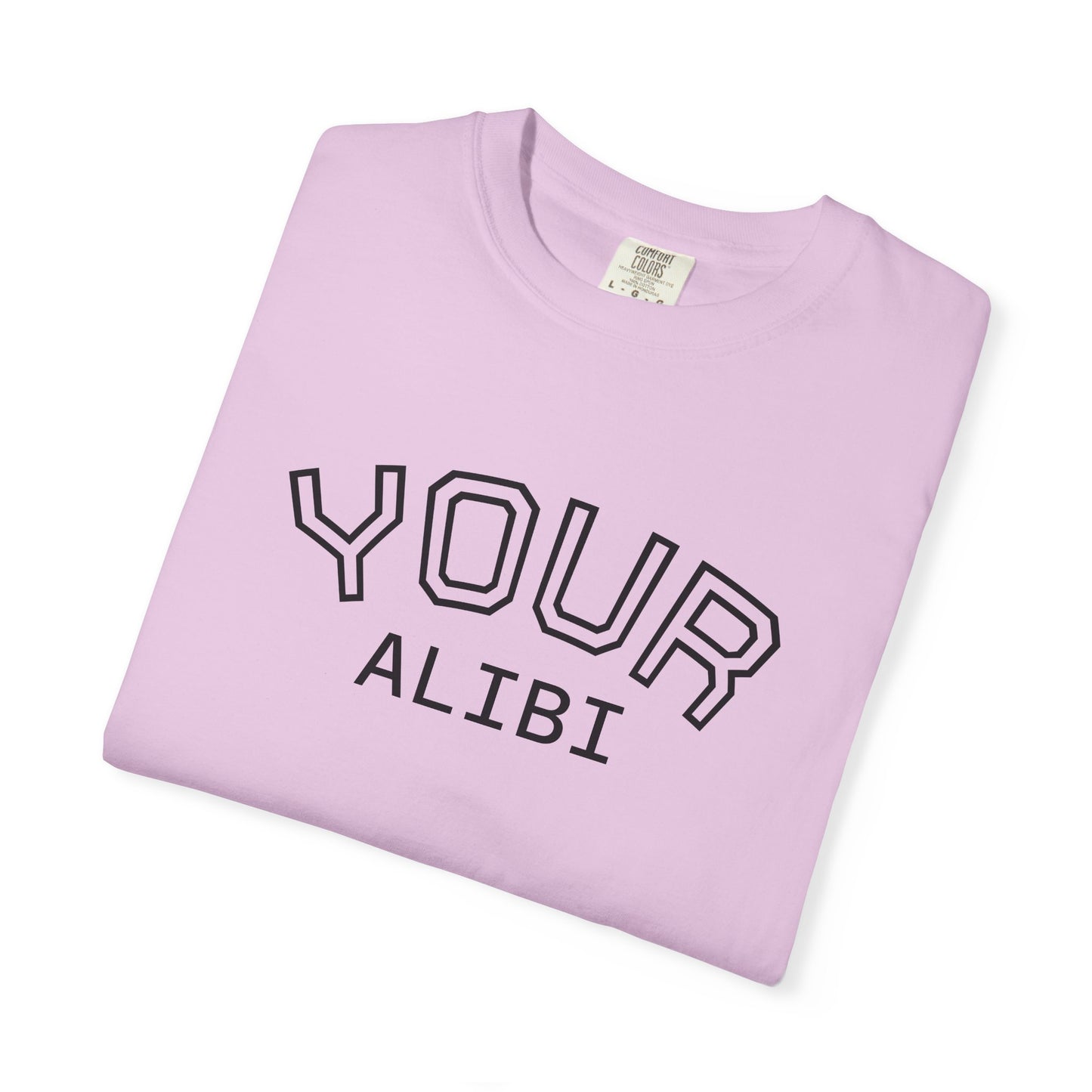 T-Shirt: Your Alibi Retro Collegiate Graphic Tee