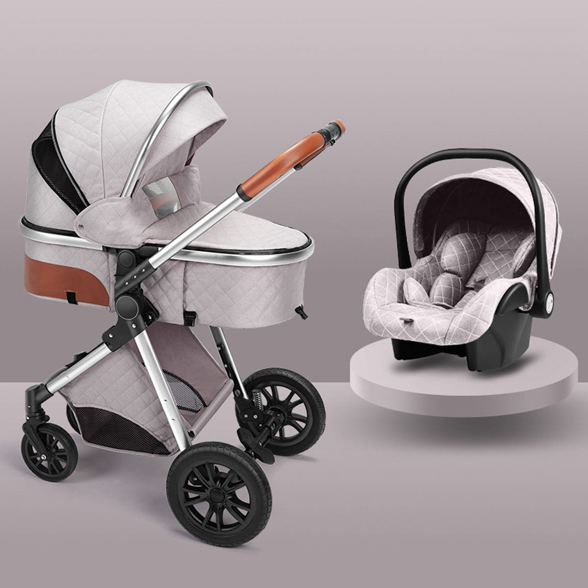 High landscape baby stroller that can sit or lie down lightweight folding