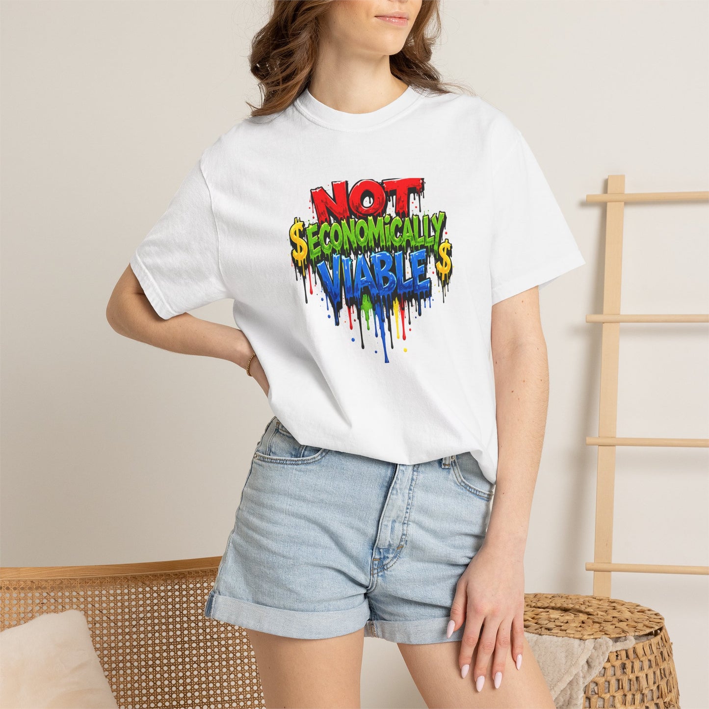 Not Economically Viable T-Shirt - Bold Graffiti Design