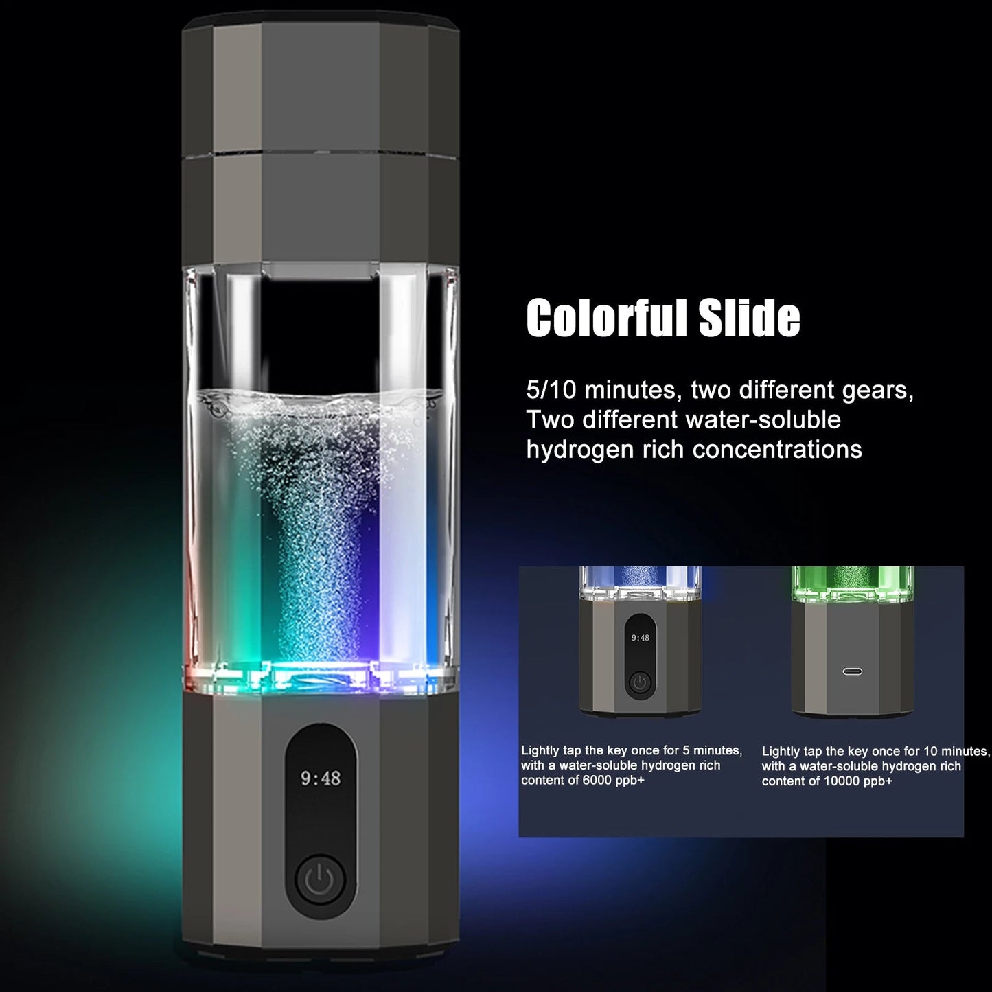 H60  6000PPB  Intelligent Hydrogen Rich Water Cup Portable