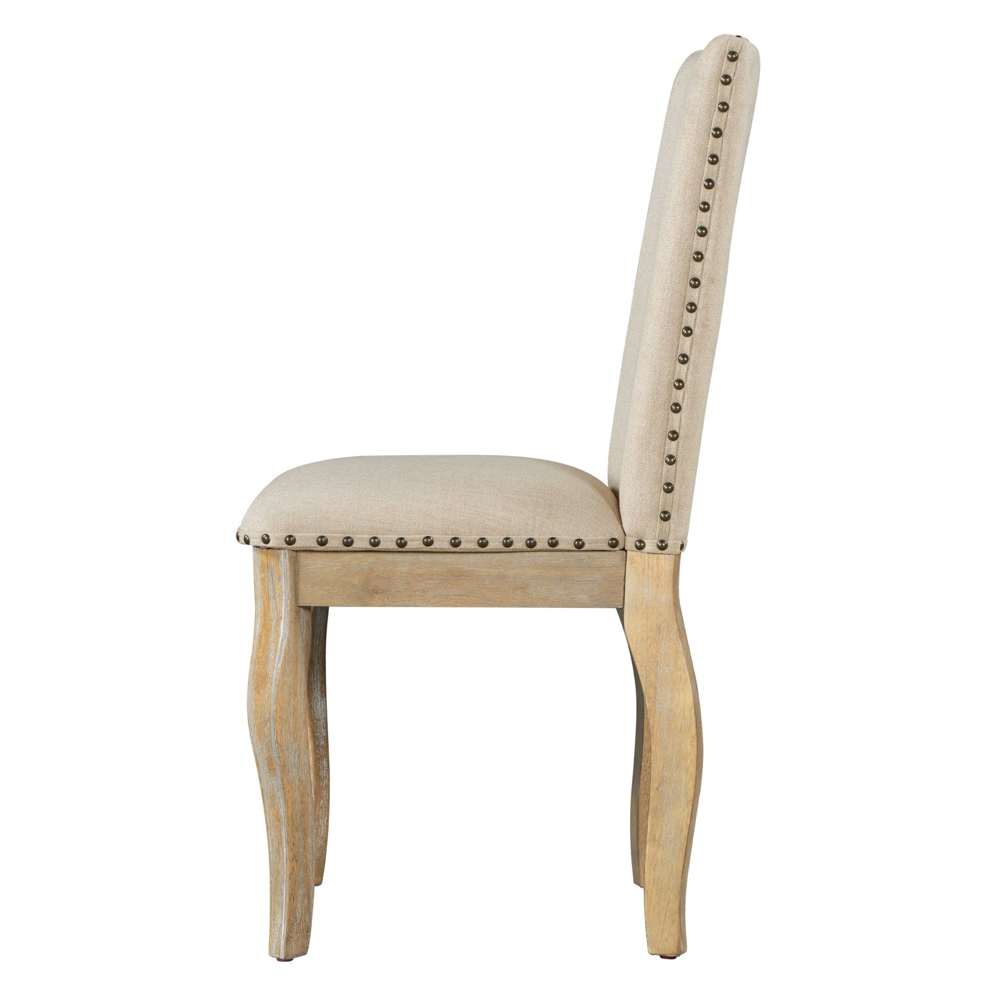 TREXM 5-Piece Farmhouse Dining Table Set Wood Round Extendable Dining Table