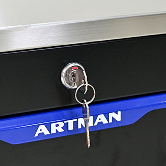 5 DRAWERS MULTIFUNCTIONAL TOOL CART WITH WHEELS-BLACK+BLUE