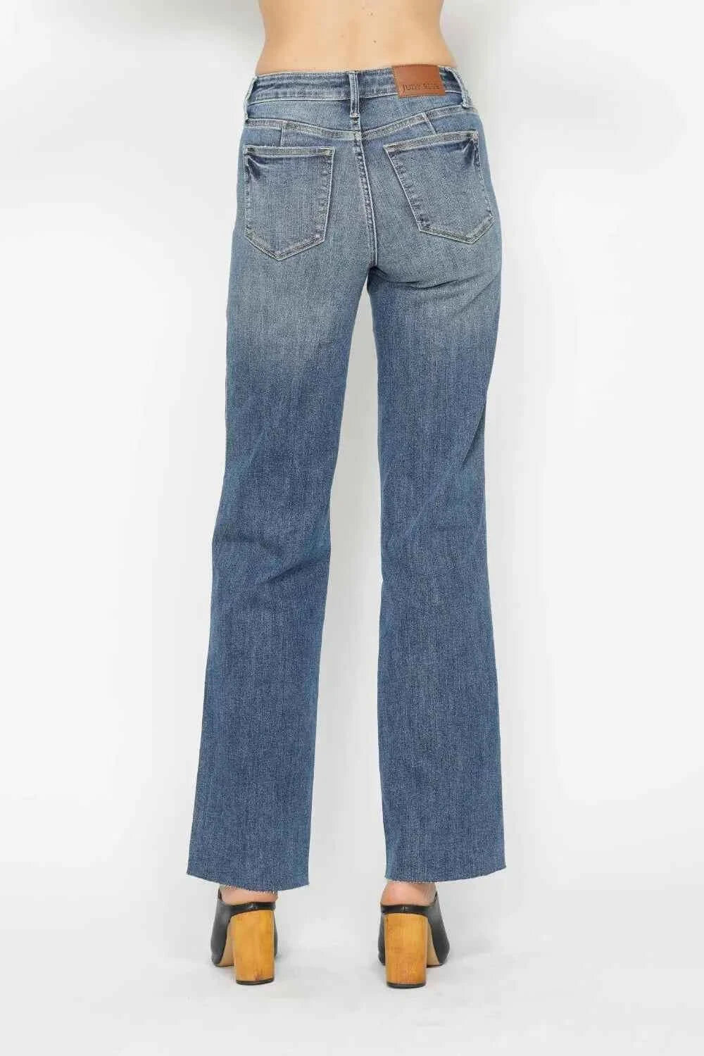 Full Size Tummy Control Straight Jeans