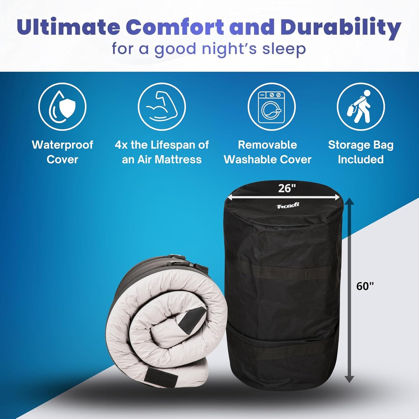 Home Bed Comfort with the Matrix Air-Cell Memory Foam Camping Mattress