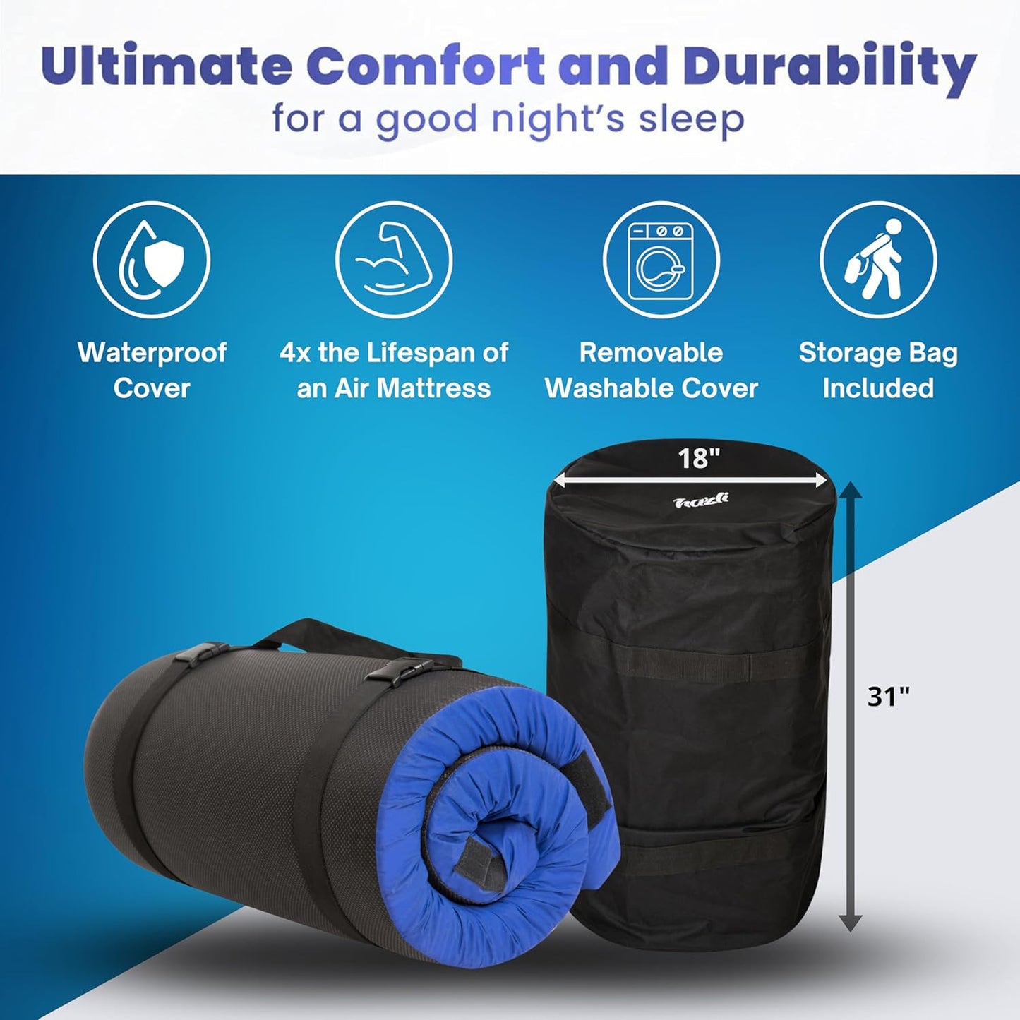 Home Bed Comfort with the Matrix Air-Cell Memory Foam Camping Mattress