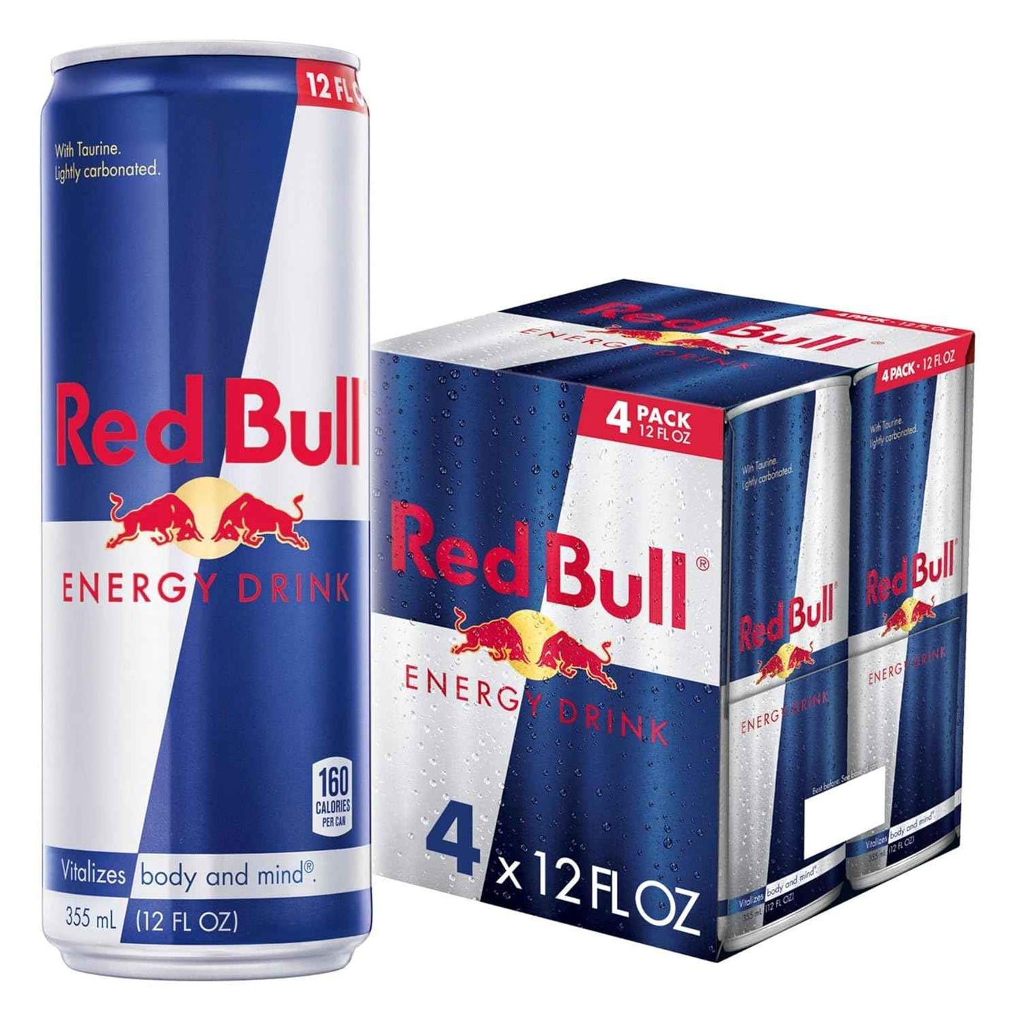 Red Bull Energy Drink with 80mg Caffeine plus Taurine & B Vitamins, 8.4 Fl Oz, Pack of 4 Cans