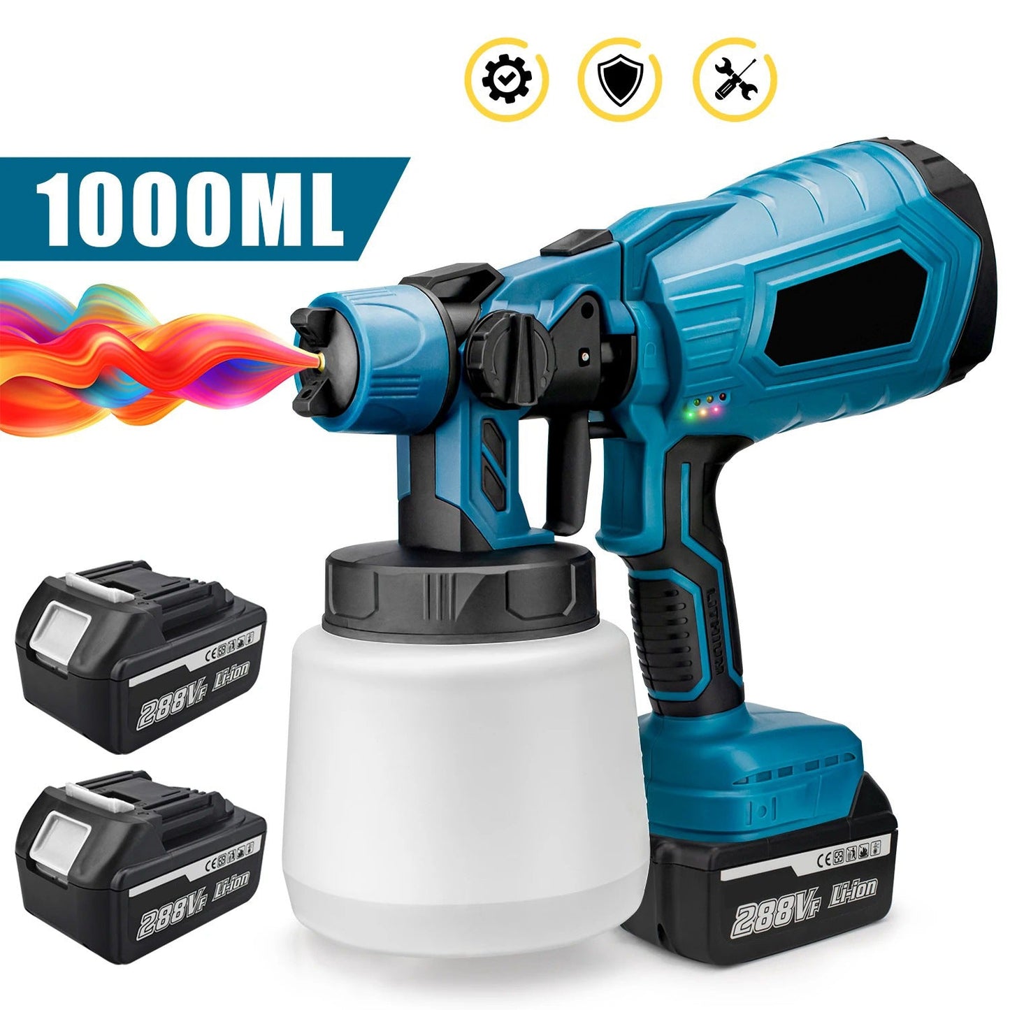 1000ML Electric Spray Gun High Power Cordless Paint Sprayer
