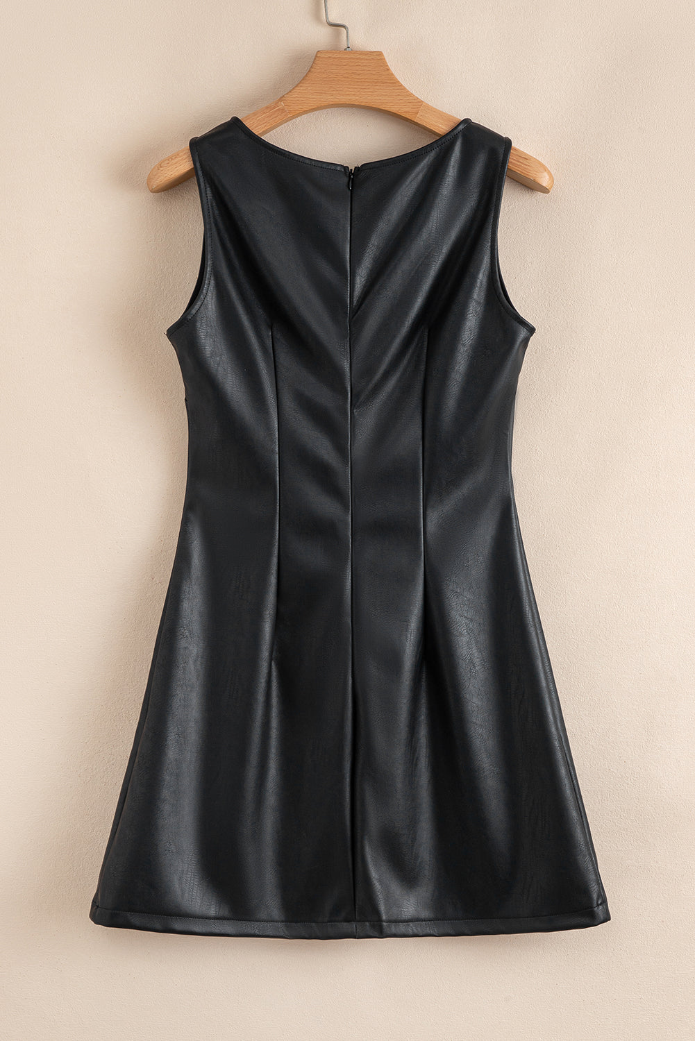 Leather Sleeveless Mini Dress