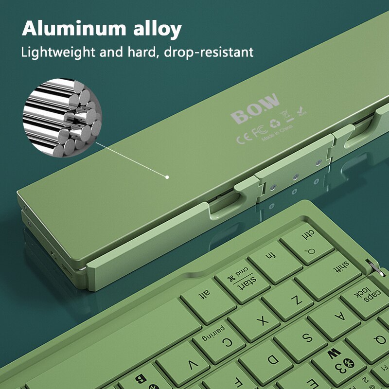 Mini Folding Keyboard Wireless Bluetooth-compatible Keyboard