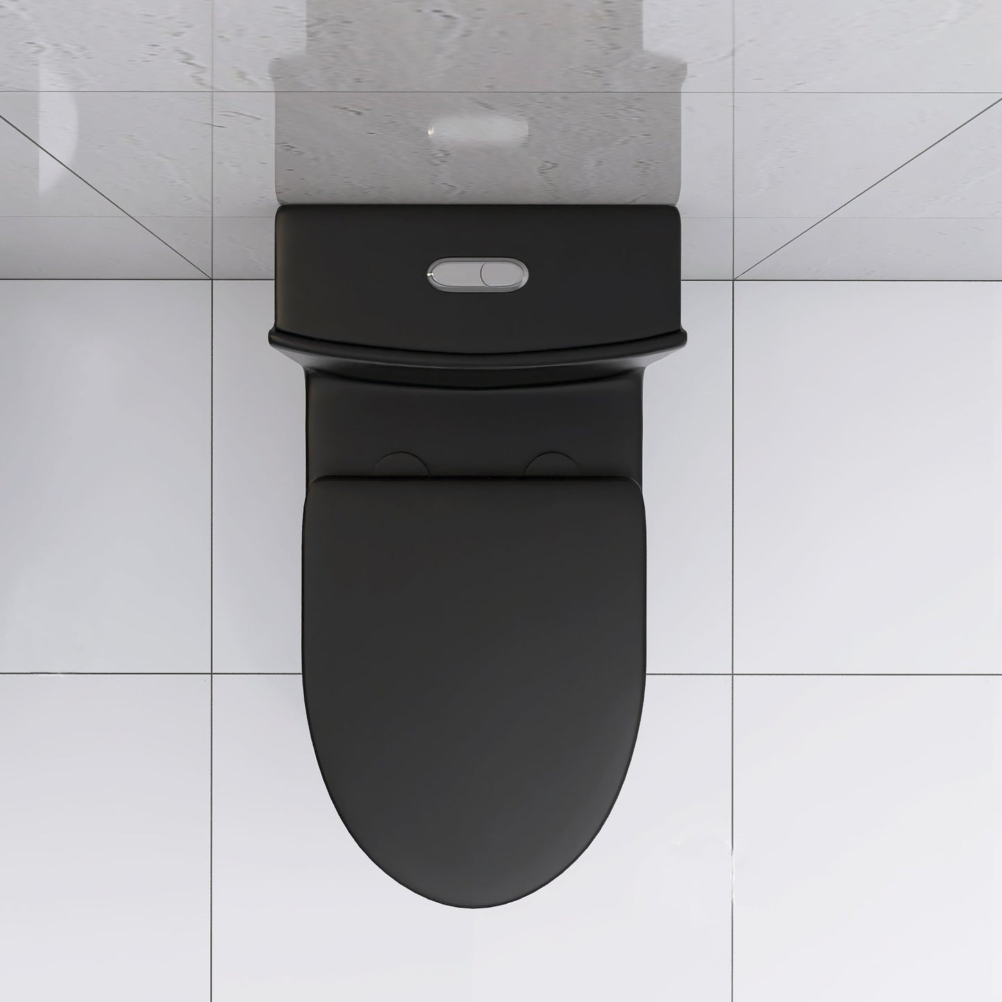 Matte Black Elongated One Piece Toilet Dual Flush