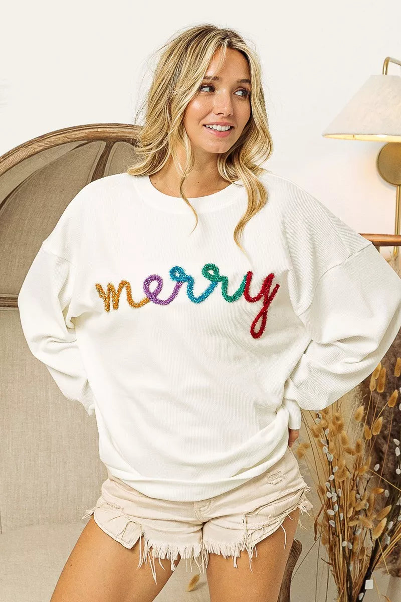 Lettering Drop Shoulder Sweatshirt