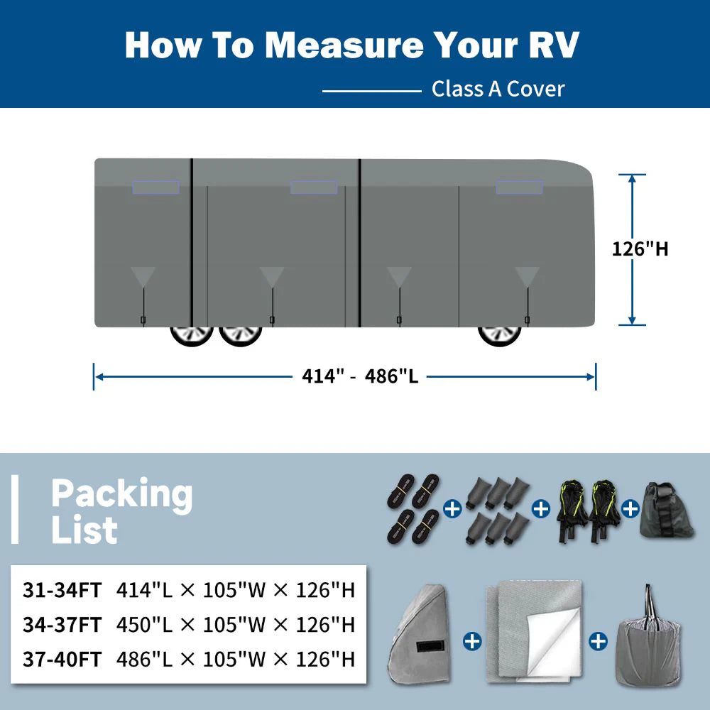 Umbrauto Class A RV Cover Upgraded Heavy Duty