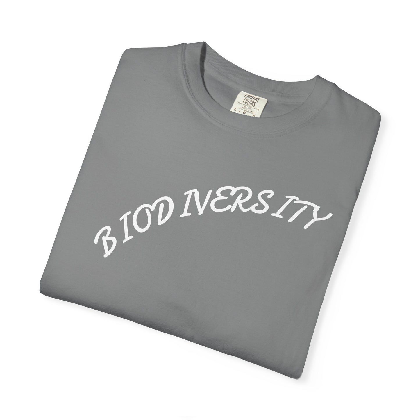 Biodiversity Graphic T-Shirt — Retro Script Conservation Tee