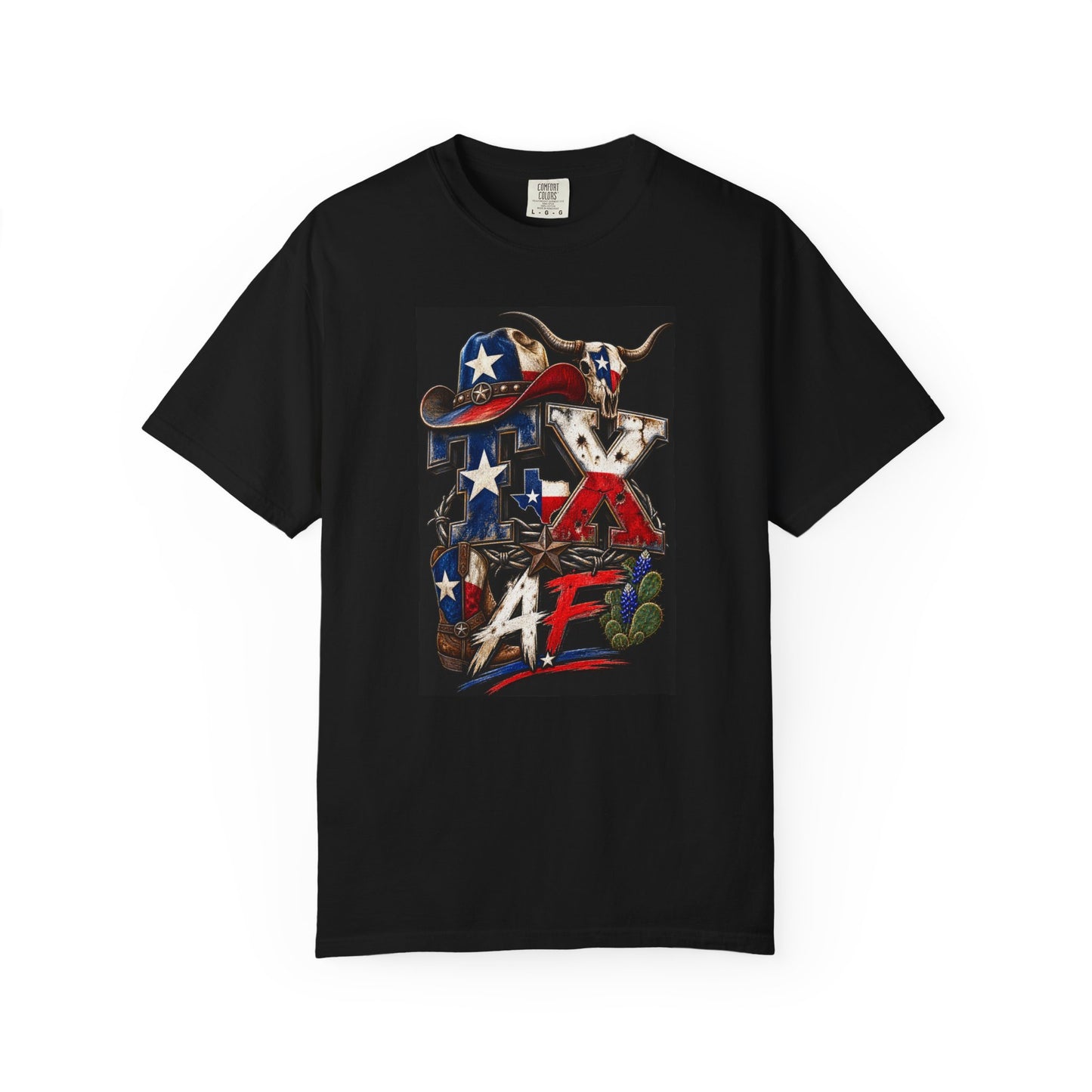 Graphic T-Shirt: Patriotic Cowboy 'TX AF' Tee for Everyday Comfort