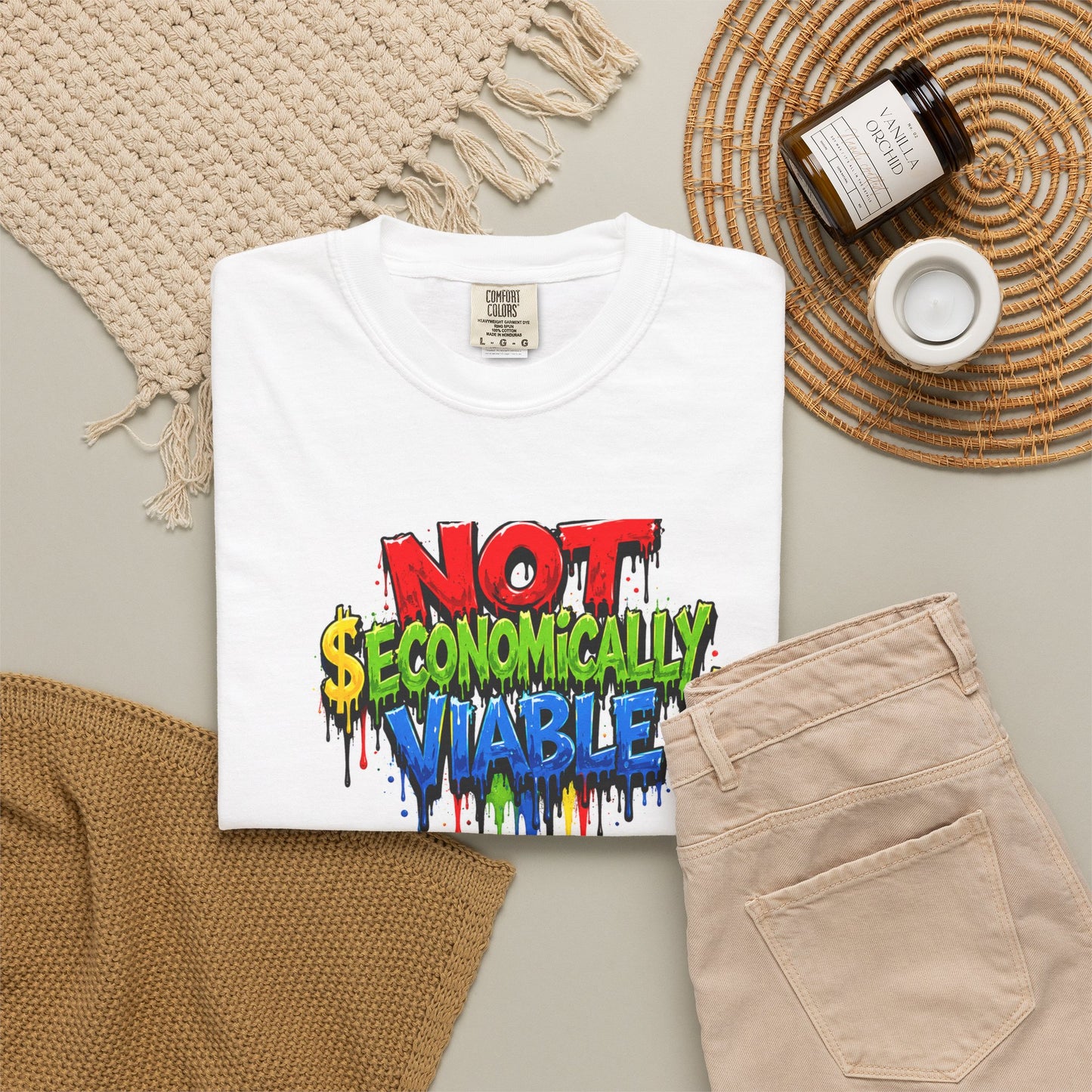 Not Economically Viable T-Shirt - Bold Graffiti Design