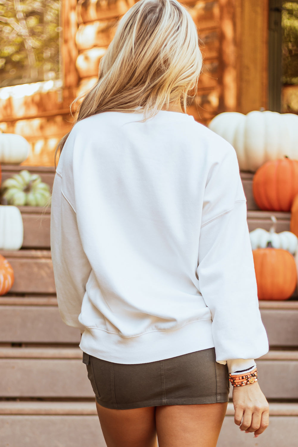 Halloween Pumpkin Patched Pullover Sweatshirt