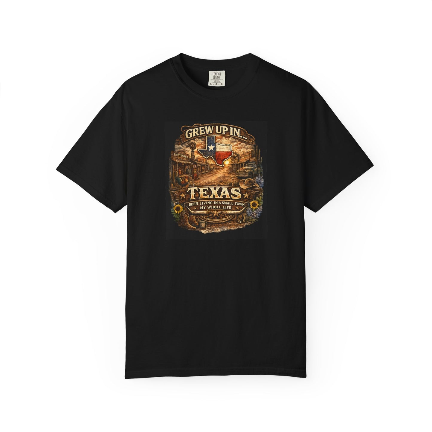 Grew Up in Texas T-shirt — Vintage Lone Star State Pride Tee