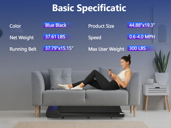 New 8.10 Walking Pad Under Home Desktop Treadmill -2.5HP