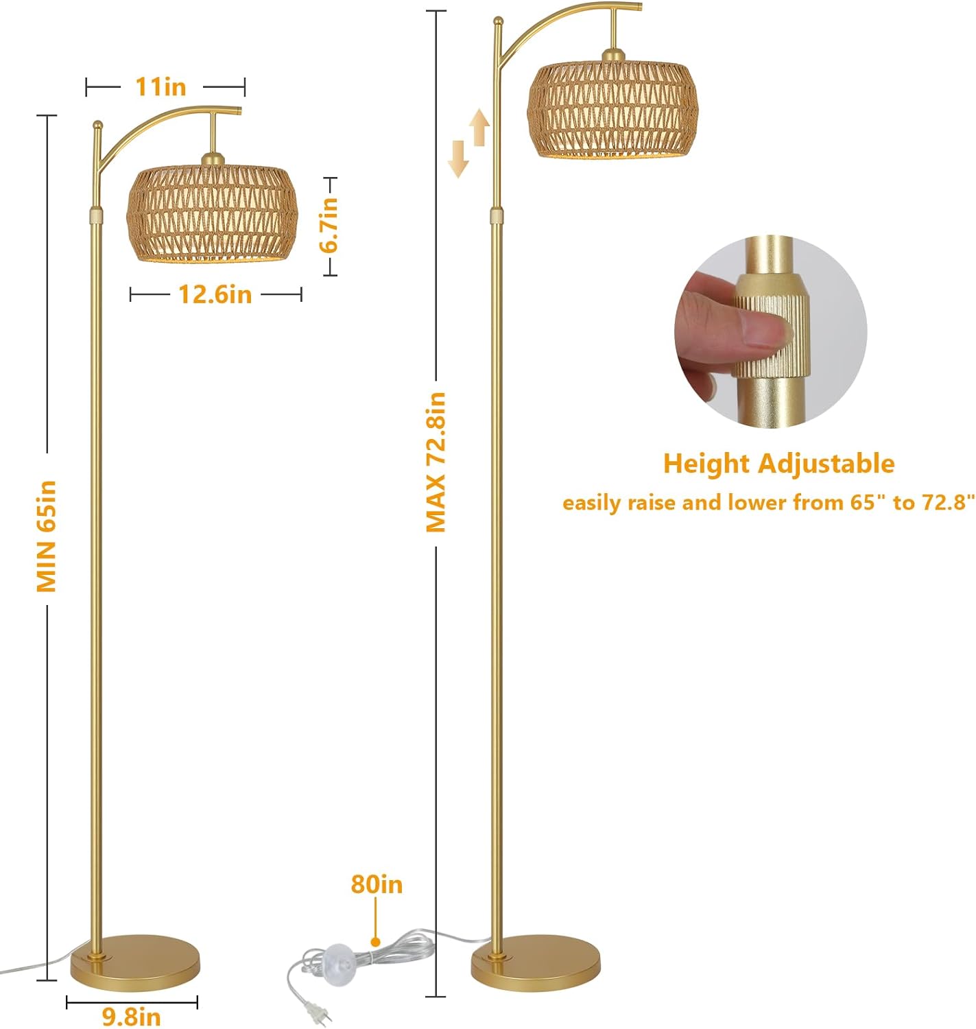 Arc Floor Lamp with 3 Color Temperatures