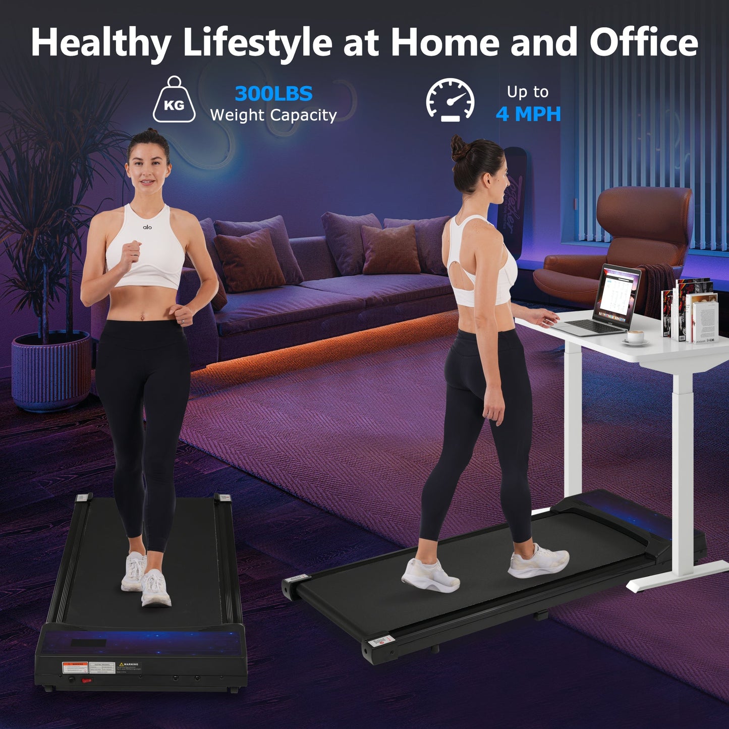 New 8.10 Walking Pad Under Home Desktop Treadmill -2.5HP
