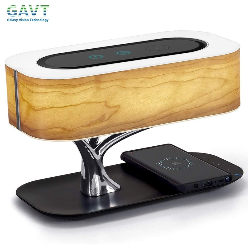 Modern led table lamp for bedroom dimmable Bluetooth Speaker phone Charger wireless