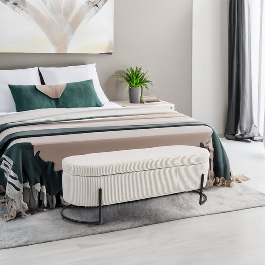 COOLMOR storage Ottoman chair with safety hinge and soft cushion fabric