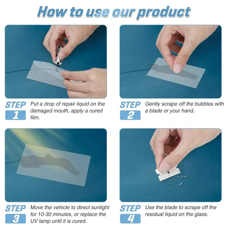 Fluid for Quick Glass Repairs - ZeroCrack Windshield Fluid