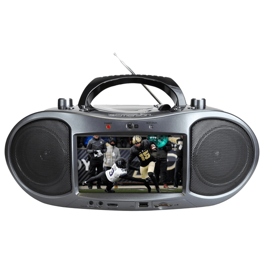 Emerson 7” Bluetooth DVD Boombox with HD-INPUT AM/FM Radio and Stereo Speakers