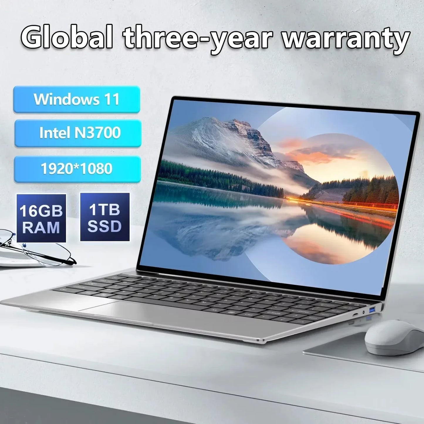 2025 Laptop 14.1" Windows 11 Ultra Slim Notebook Gamer Intel Pentium