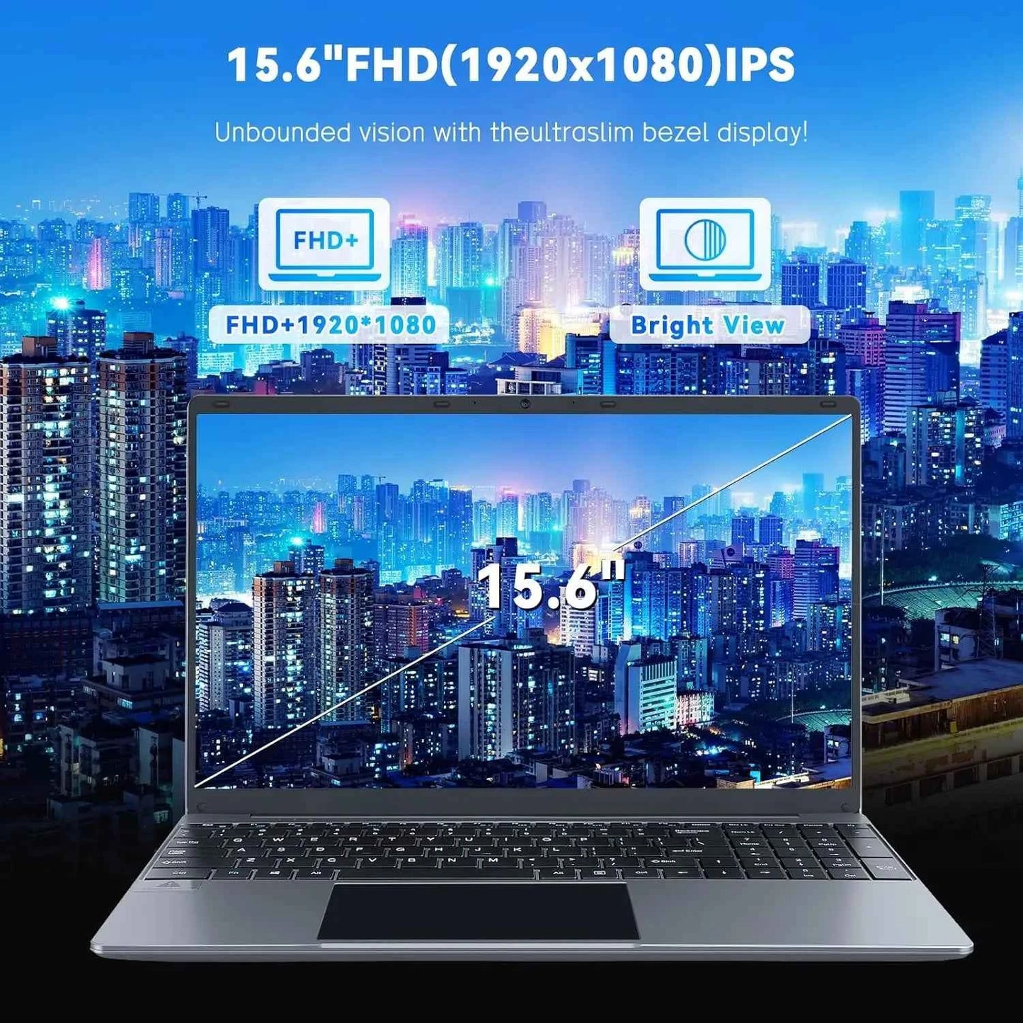 Laptop - 15.6 Inch Windows 11 Notebook with 16GB RAM & 512GB SSD