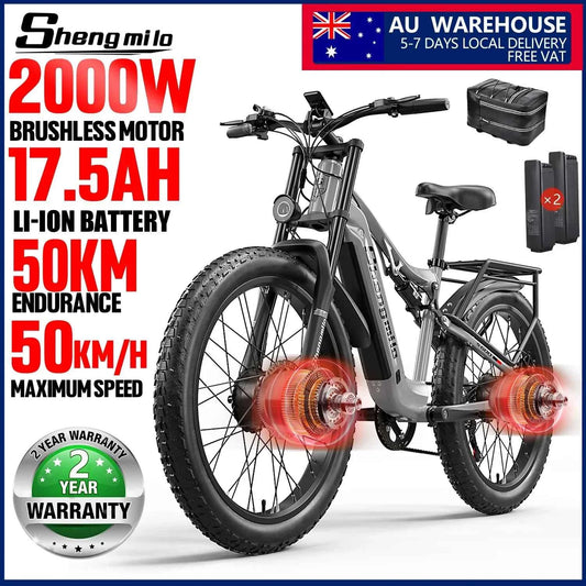 26-Inch 2000W Dual Motor Electric Mountain Bike
