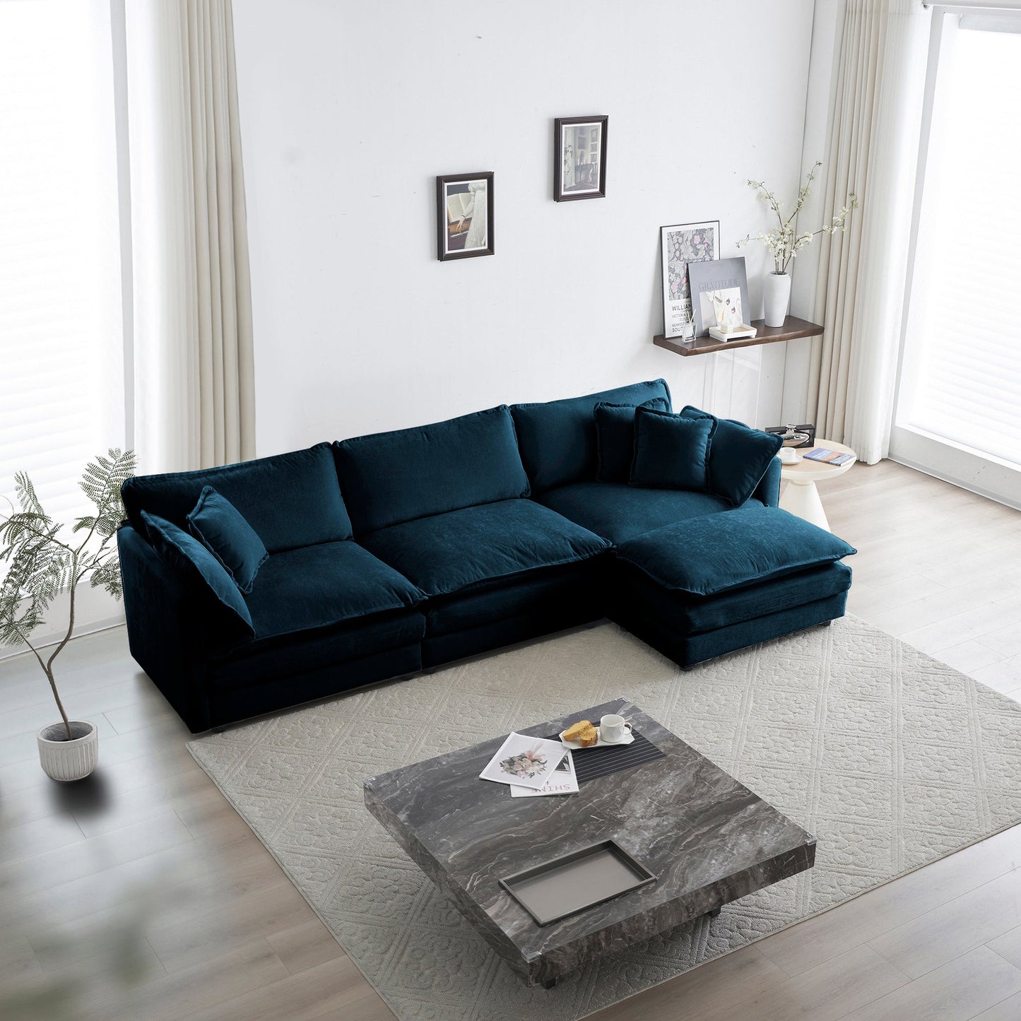 Free Combination Comfy Upholstery Modular Oversized L Shaped Sectional Sofa