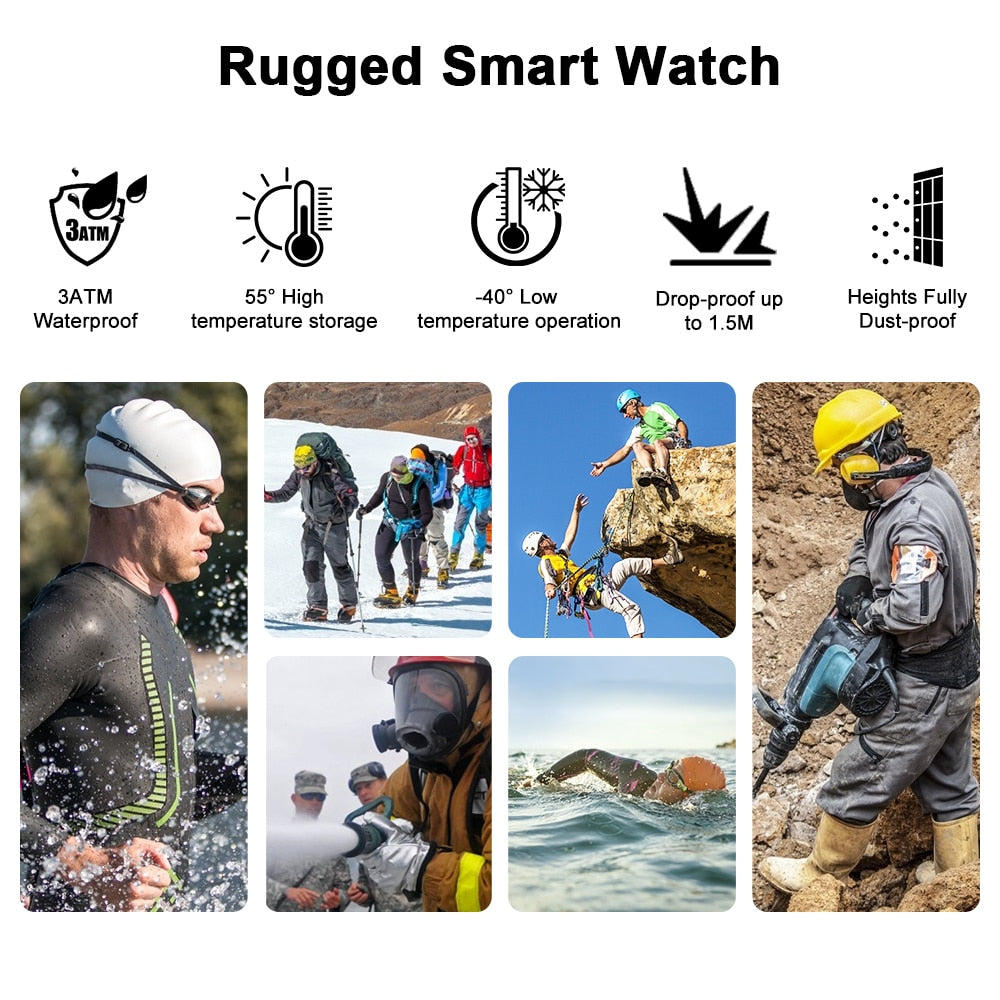 Smart Watch ROCK Rugged Watch for Men Outdoor Sports Waterproof Fitness