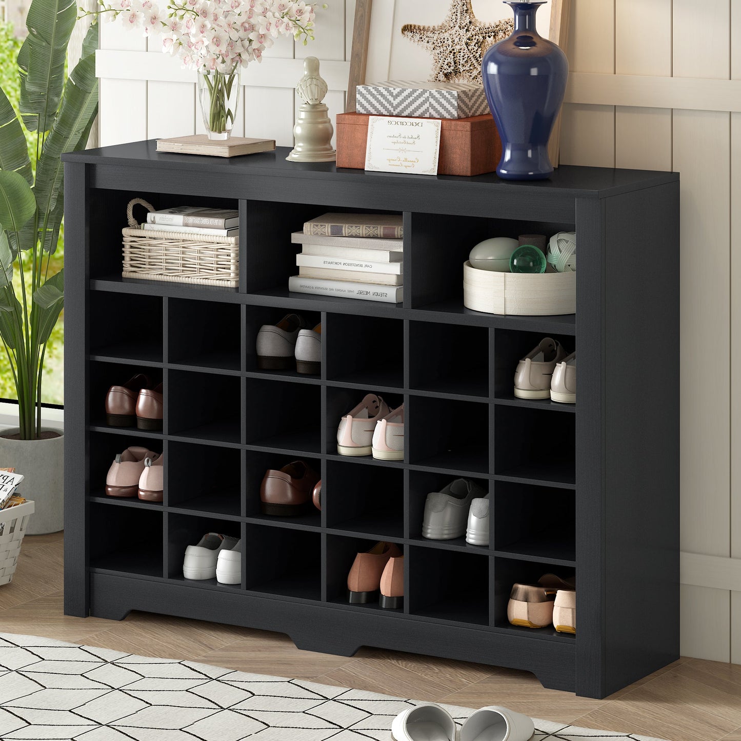 ONTREND Sleek Design 24 shoe cabinet