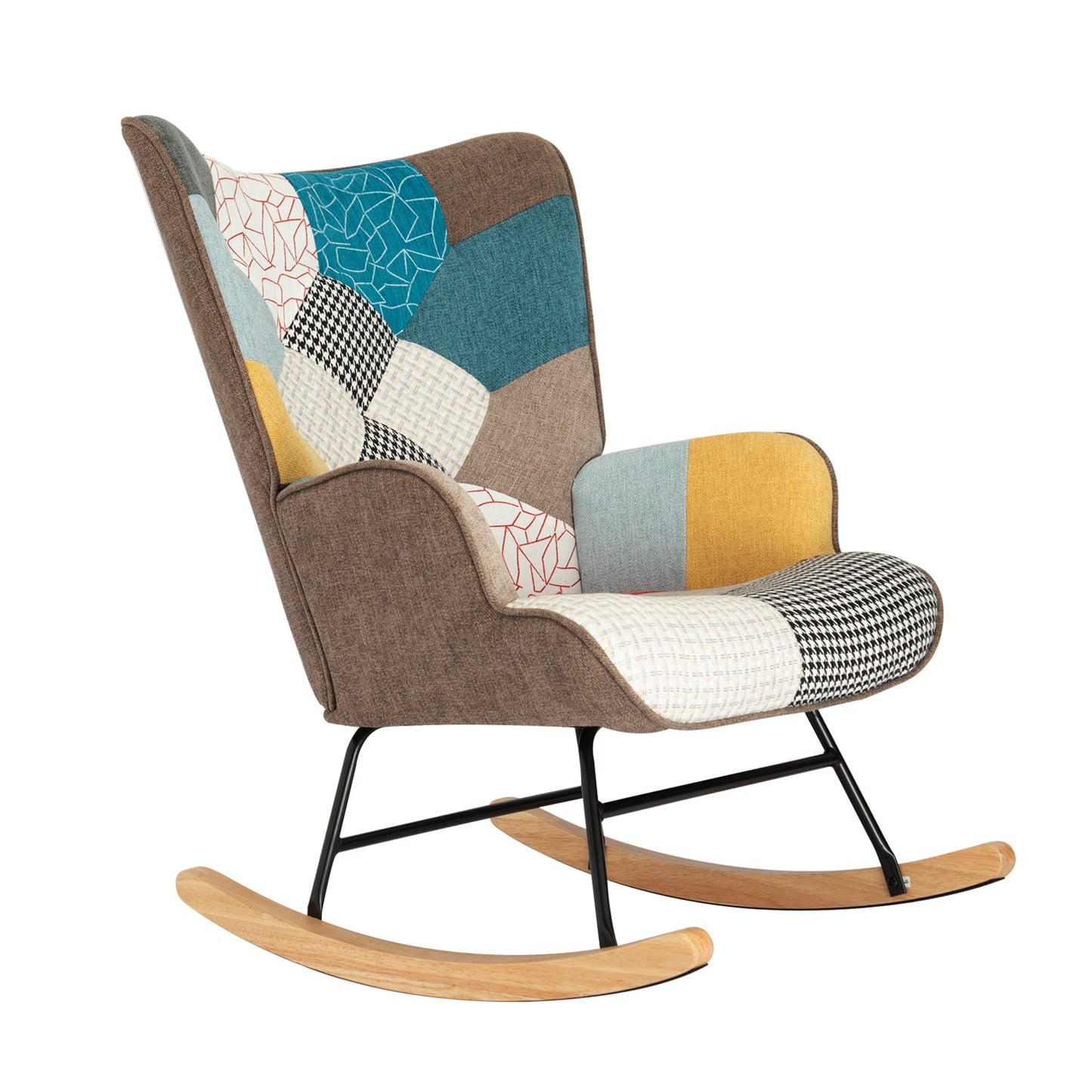 Rocking Chair with ottoman, Mid Century Fabric Rocker Chair
