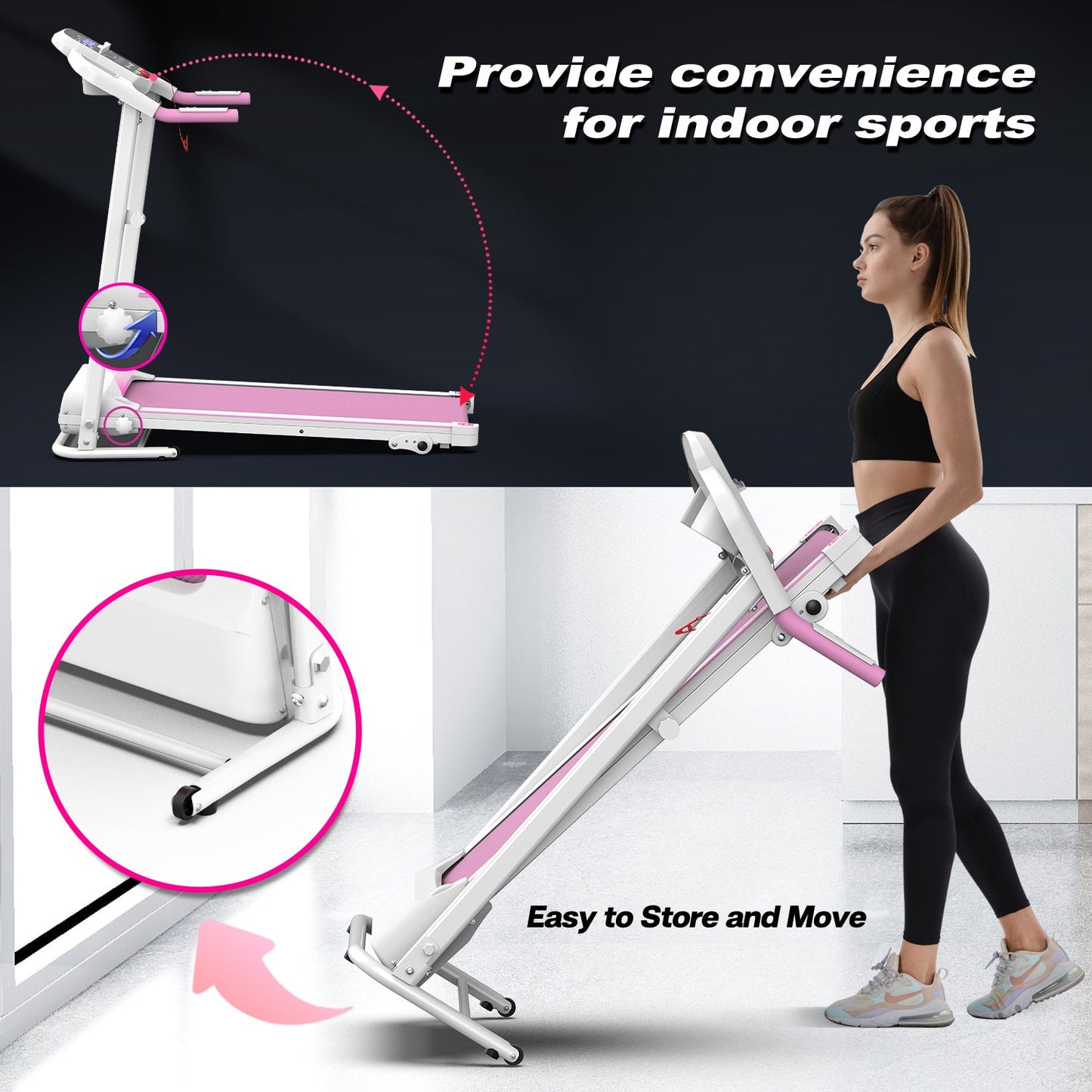 Foldable Treadmill 2.5HP Electric Folding Treadmill