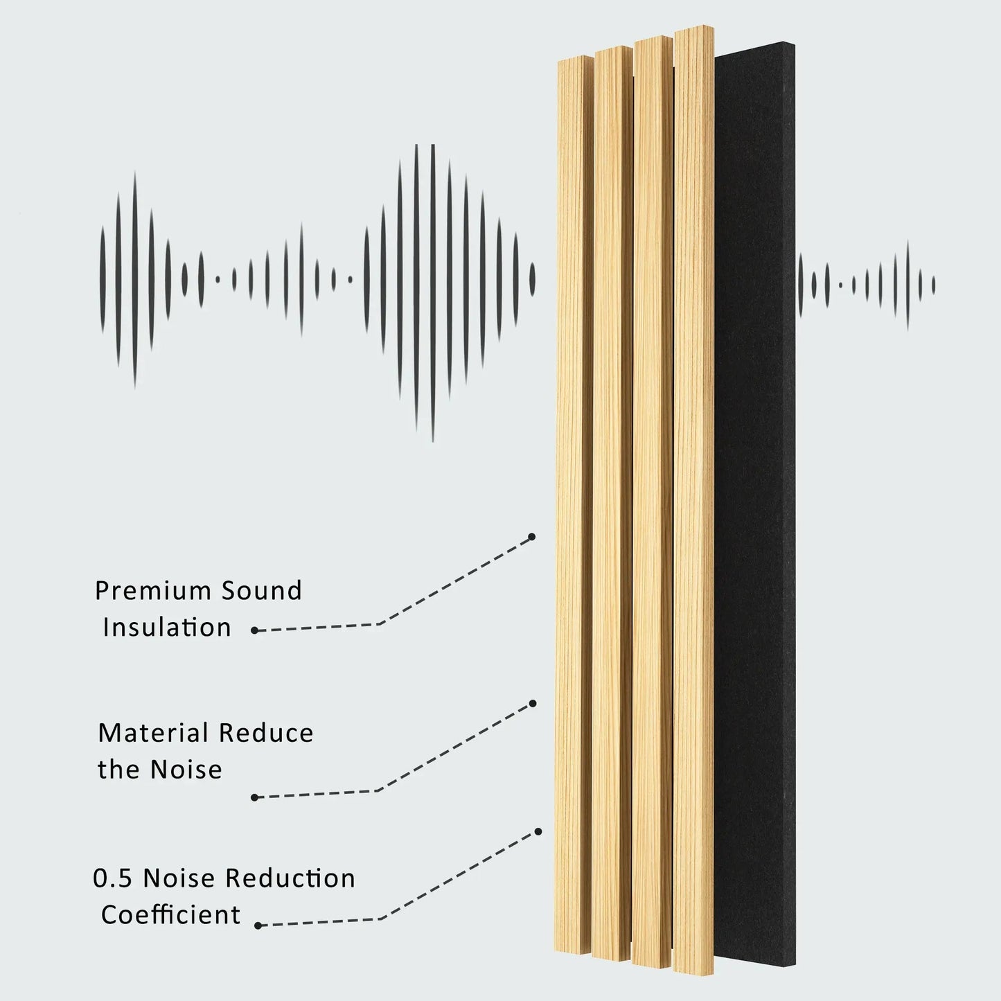 Solid Wood Acoustic Slat Wall Panels (Broad Strip)