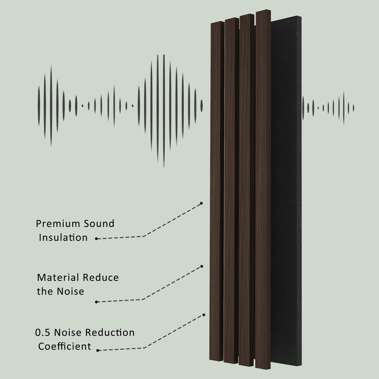Solid Wood Acoustic Slat Wall Panels (Broad Strip)