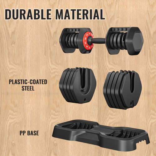 Adjustable dumbbell set, male and female 10 in 1 free dumbbell black rotating handle