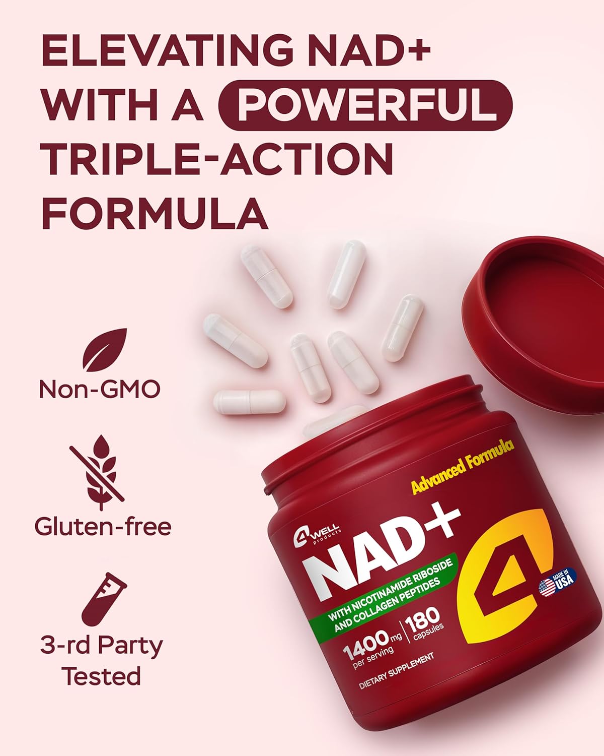 NAD Plus Supplement 1400mg