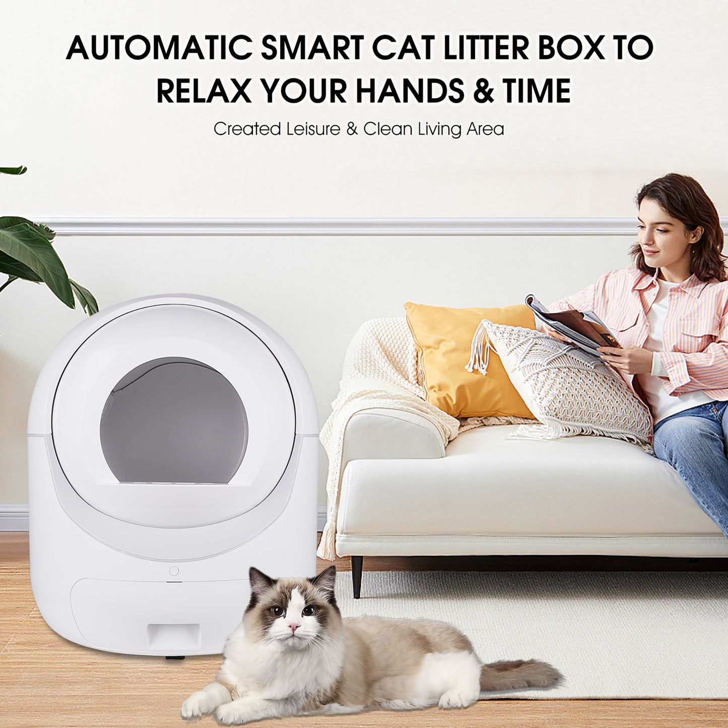 Intelligent cat litter box, automatically eliminates odors, application control