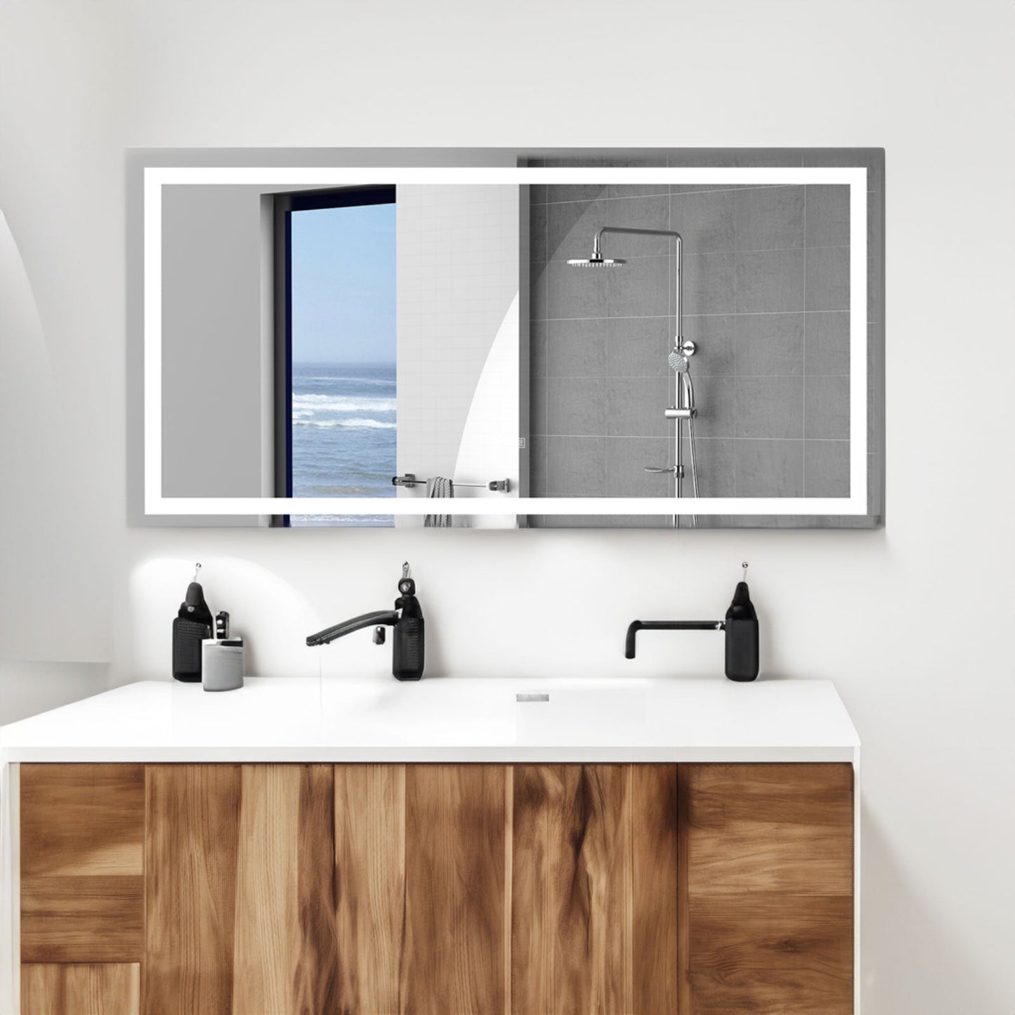 LED Bathroom Mirror 72x36 Inch with lights, anti-Fog & Dimming Led