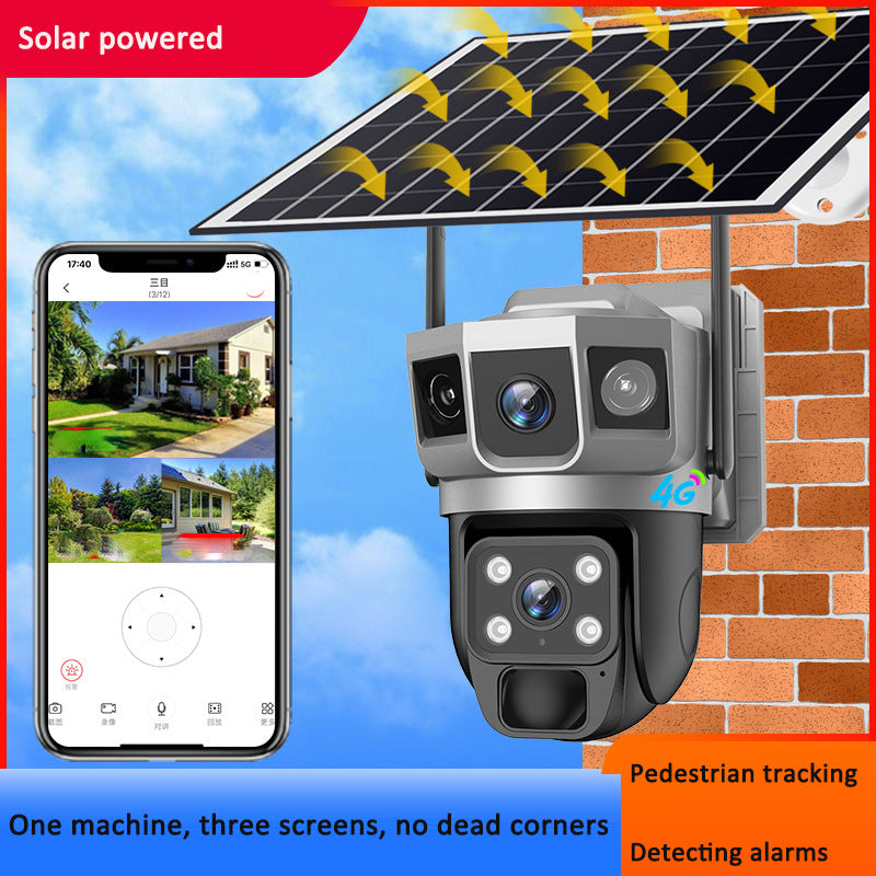 V380PRO-9 Solar powered WiFi Outdoor Waterproof Ball Machine HD Monitoring Camera